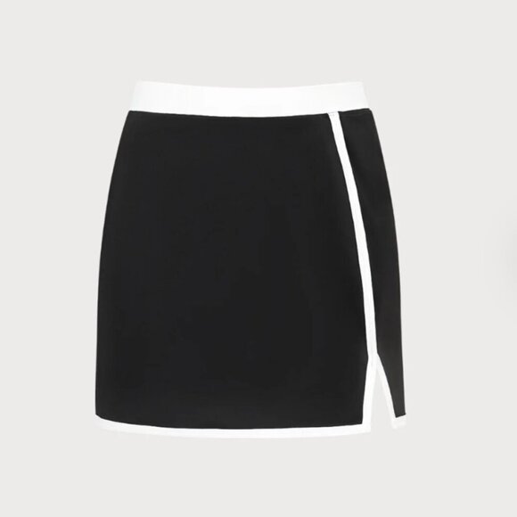 BERLOOK Black Contrast A-Line Skirt 18 - Picture 6 of 9